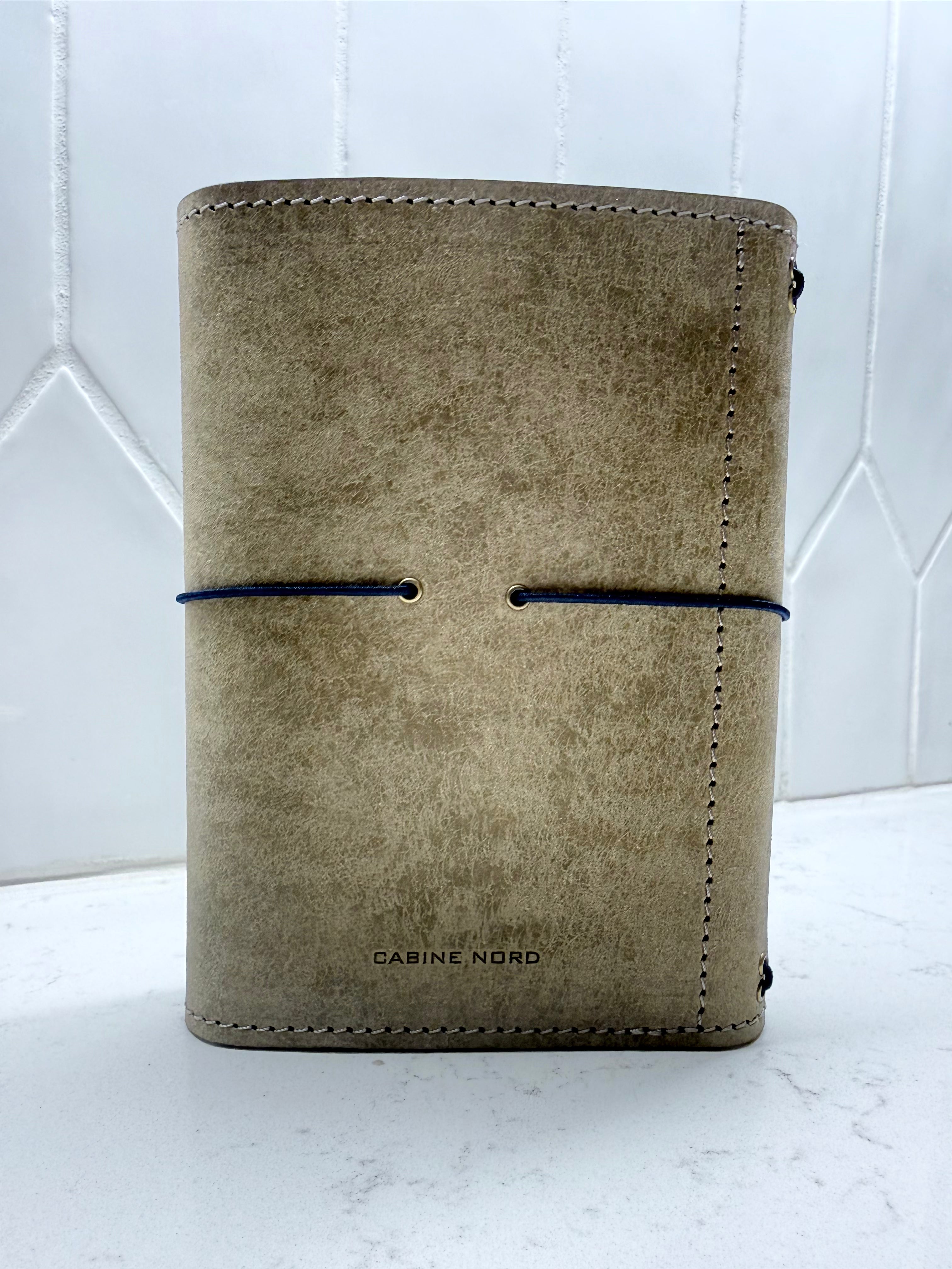 Ready To Ship- Rustic Grey Trifold with Cobalt Blue Pockets
